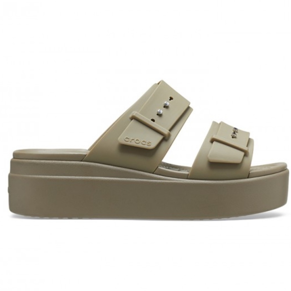 CROCS Women's green/ beige  Platform Sandals